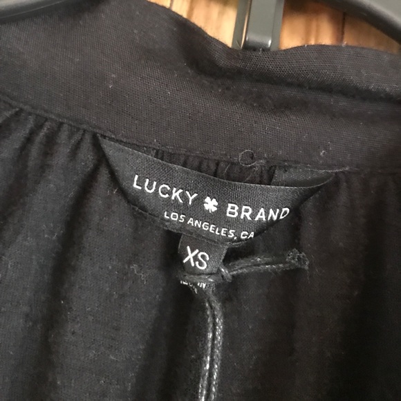 Lucky Brand Black Long Sleeve Floral Blouse XS - Picture 3 of 3